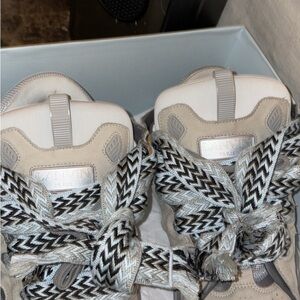 Lanvin Beige and Gray Sneakers